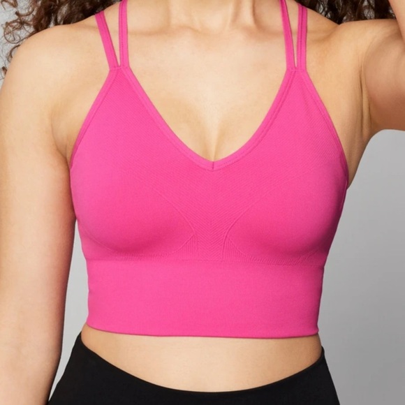 SPORTS BRA PINK SOMA STRAPPY BACK  LONG LINE XS NWT 48.00 - Picture 1 of 11